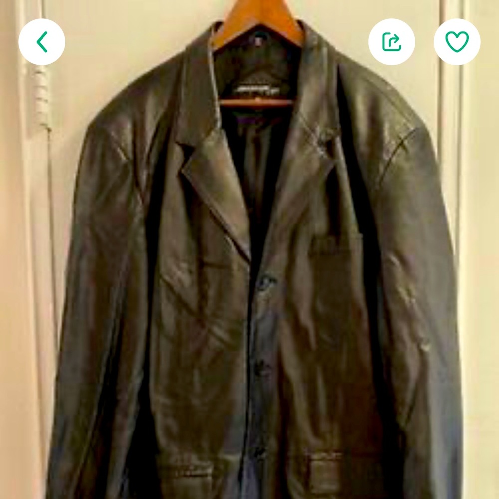 50 R Jones of New York nice soft leather mens jacket.  Excellent condition.